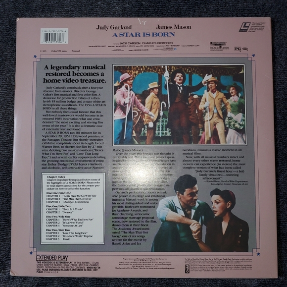 A Star Is Born 2 Laserdiscs 1954 Judy Garland James/Mason film (produced 1983) - Picture 2 of 12